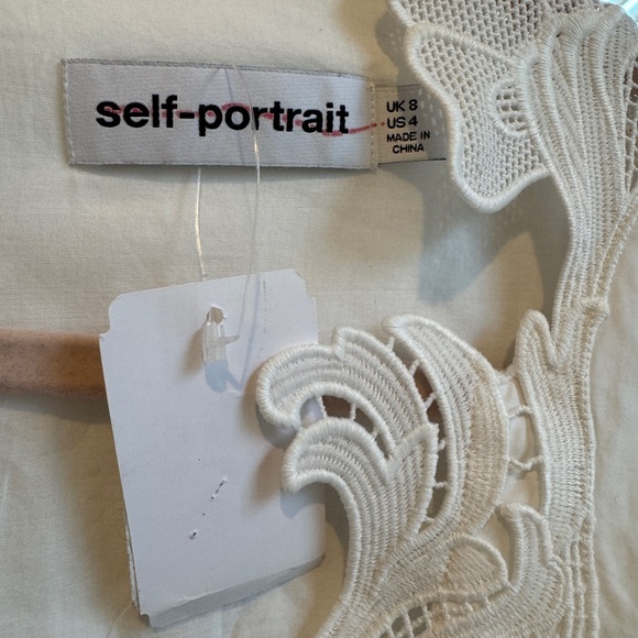 Self-Portrait White Scalloped Midi Dress - Picture 9 of 10